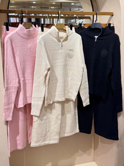 Christian  Dior Cable Knit Half Zip Sweater and Trouser Co-Ord Sets