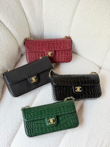Chanel Croc-Embossed Flap Bags