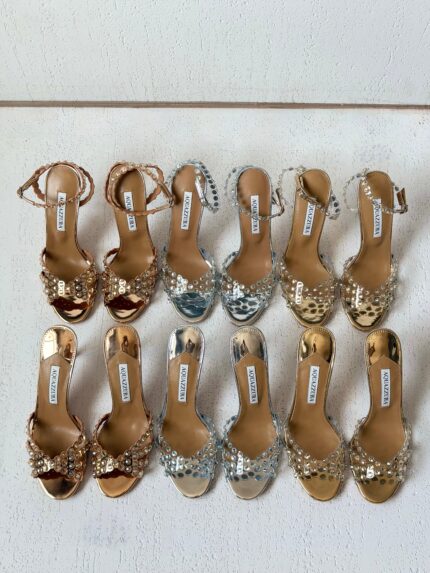 Aquazzura Tequila Crystal Embellished Plexi Heeled Sandals