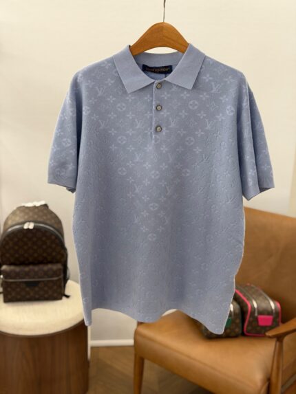 Louis Vuitton Monogram Jacquard Knit Polo Shirt