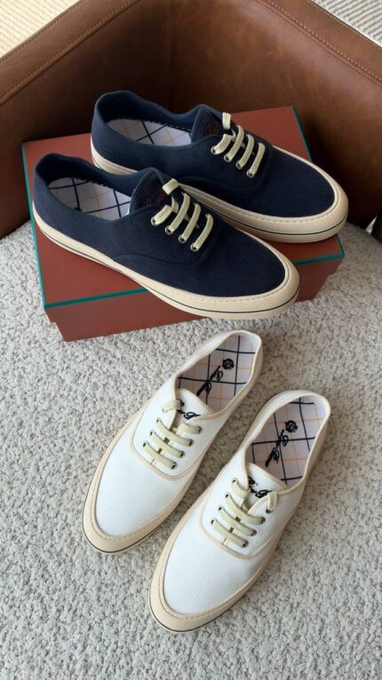 Loro Piana Canvas Lace-Up Sneakers
