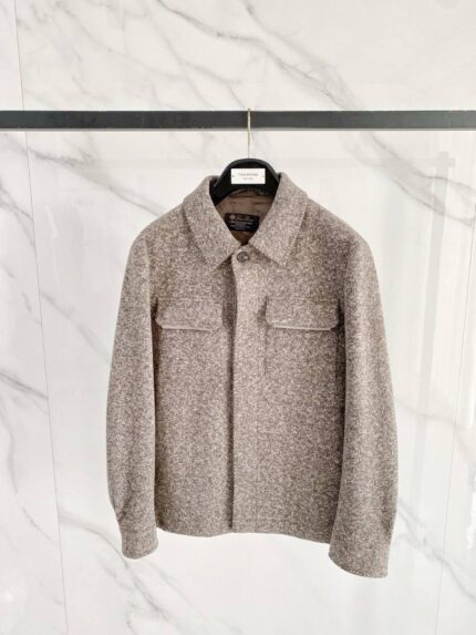 Loro Piana Melange Tweed Wool Overshirt Jackets - Trucker Style