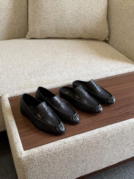 YSL Le Loafer - Ruched Calfskin Loafer & Mule