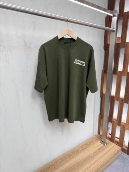 Balenciaga Tape Logo Oversized Distressed T-Shirts