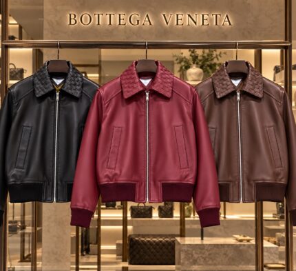 Bottega Veneta Aviator Leather Bomber Jackets
