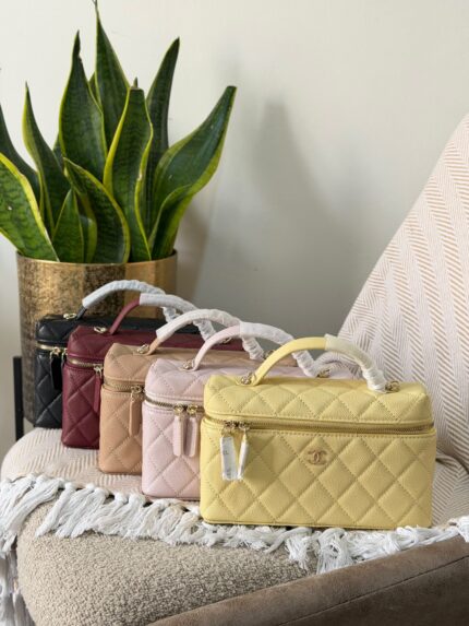 Chanel Quilted Caviar Leather Vanity Case Bags