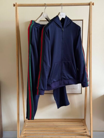 Gucci Web Stripe Zip-Up Hooded Tracksuits