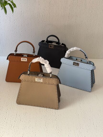 Fendi Peekaboo Mini Selleria Top Handle Bags
