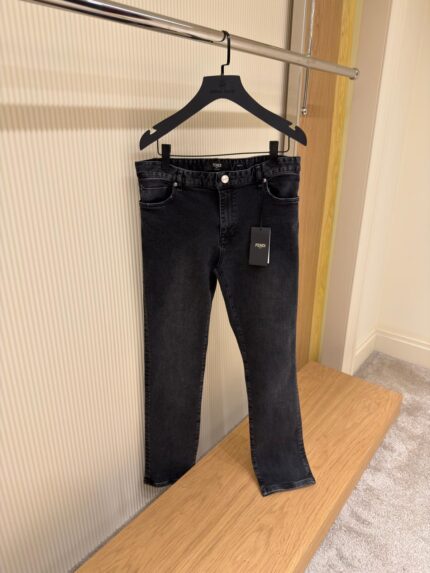 Fendi Classic Black Wash Straight Fit Denim Jeans