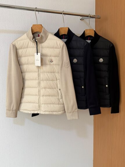 Moncler Hybrid Padded Knit Zip-Up Jackets