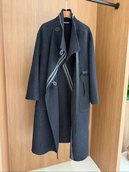 Hermes Iconic Cashmere Wool Blend Wrap Overcoat