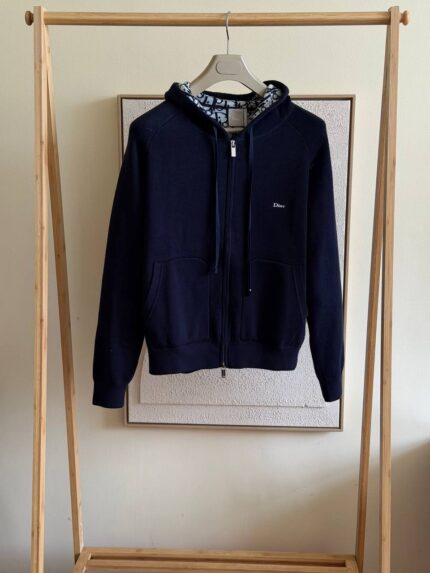 Christian Dior Oblique Lined Reversible Zip-Up Hoodie Jackets