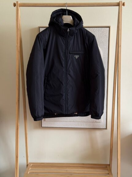 Prada Re-Nylon Padded Hooded Zip Jacket