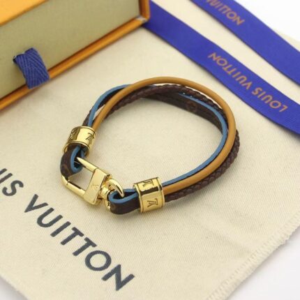 Louis Vuitton Loop It Tri-Color Braided Leather Bracelet