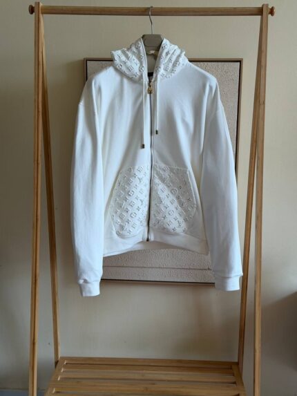 Louis Vuitton LV Embroidered Monogram Zip Hoodies