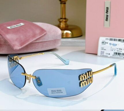 Miu Miu Rimless Y2K Shield Sunglasses