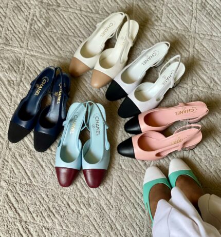 Chanel Classic Cap-Toe Slingback Pumps