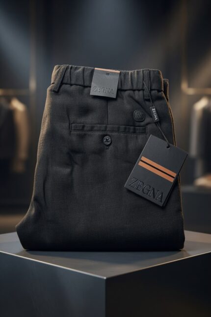 Zegna Elastic Waist Linen-Blend Trousers