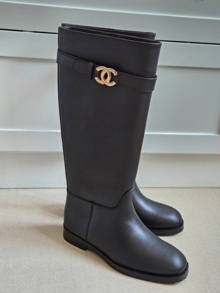 Chanel CC Turnlock Knee-High Riding Boots
