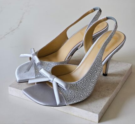 Christian Dior Bow-Embellished Crystal Slingback Heels