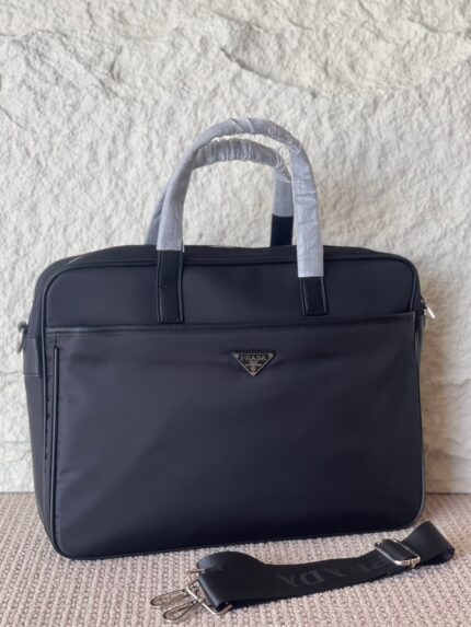Prada Re-Nylon and Saffiano Leather Briefcase