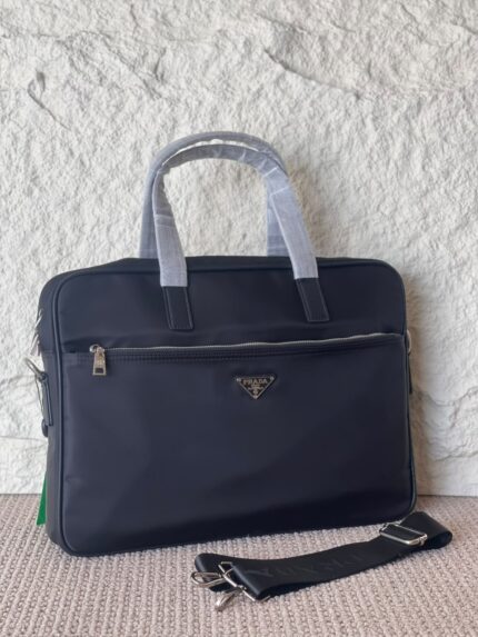 Prada Re-Nylon and Saffiano Leather Business Briefcase Bag