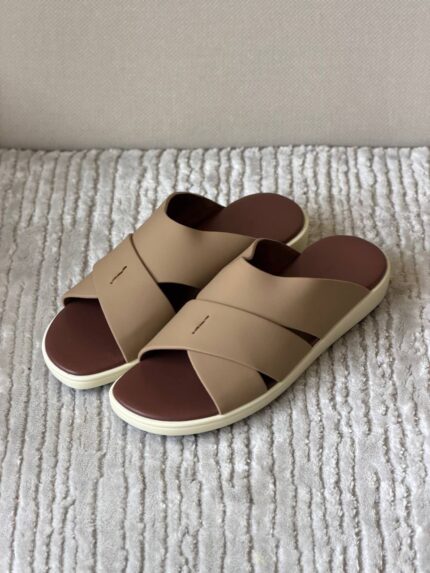 Loro Piana Palm Beach Cross-Strap Slides