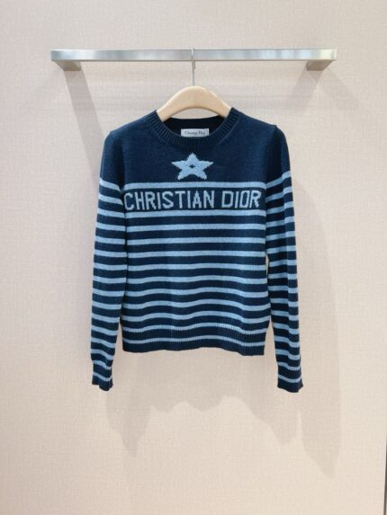 Christian Dior Star & Striped Wool Sweater