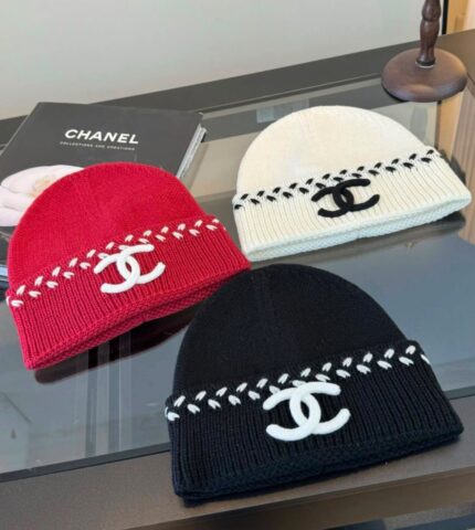 Chanel CC Embroidered Stitch Beanies
