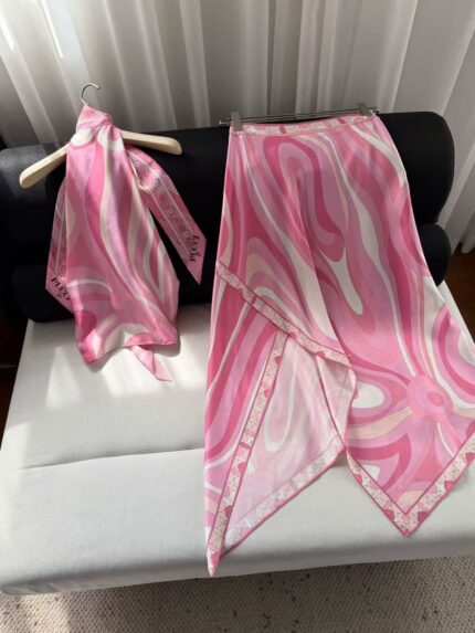 Emilio Pucci Marmo Print Silk Set