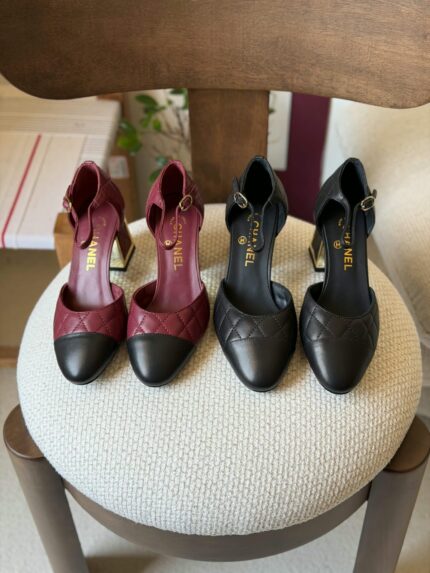 Chanel Quilted Cap-Toe Slingback Pumps