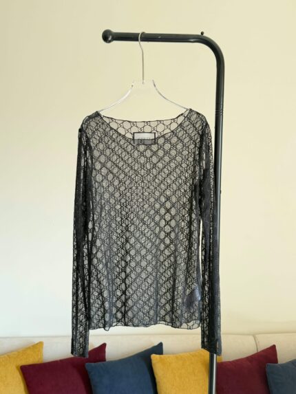 Gucci GG Supreme Mesh Long-Sleeve Top
