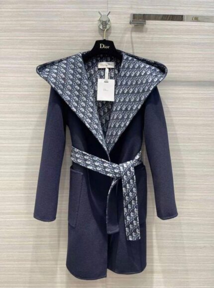 Christian Dior Oblique Reversible Hooded Wrap Coats