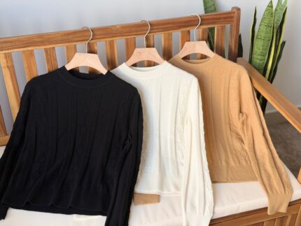 Hermes H Logo Cable Knit Cashmere Blend Sweaters