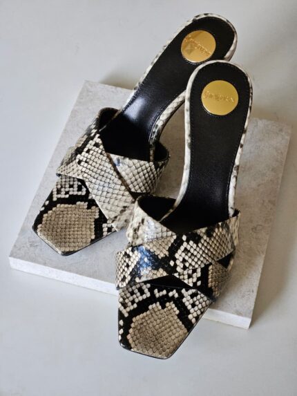 YSL Python Criss-Cross Mules