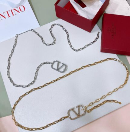 Valentino VLogo Signature Crystal Chain Belts