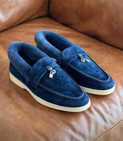 Loro Piana Summer Charms Walk Suede Loafers