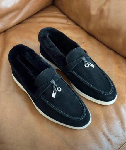 Loro Piana Summer Charms Walk Suede Loafers