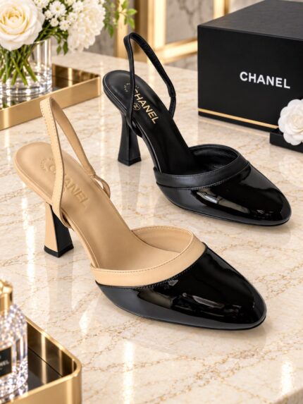 Chanel Classic Cap-Toe Slingback Pumps