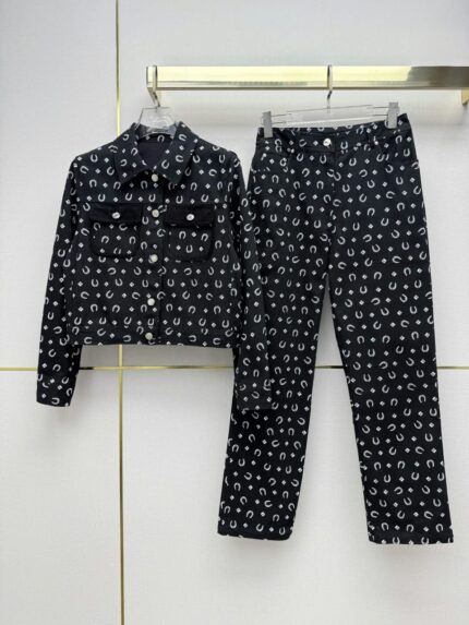Hermes Monogram Printed Denim Co-Ord Sets