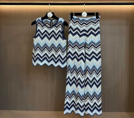MAJE Zig Zag Crochet Knit Co-Ord Set