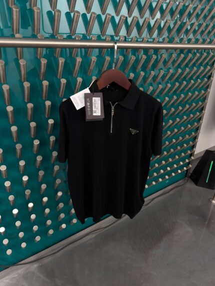 Prada Zip Polo T-Shirts