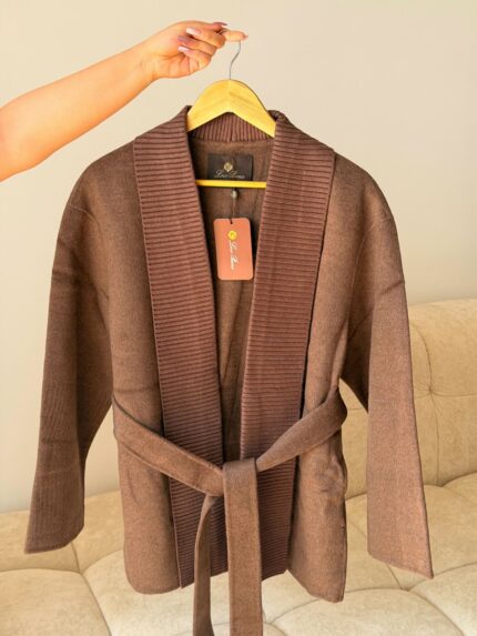 Loro Piana Belted Shawl Collar Wrap Cardigans
