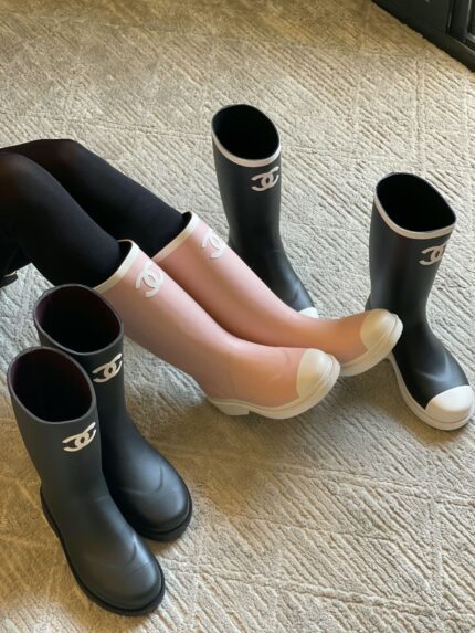 Chanel CC Logo Rubber Rain Boots