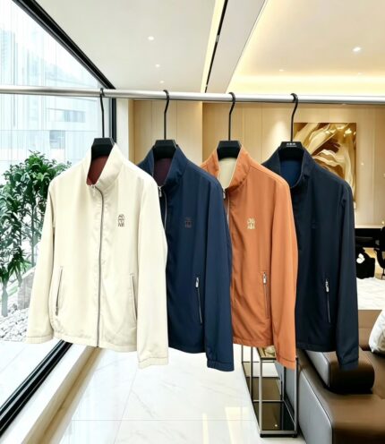 Brunello Cucinelli Stand-Collar Zip Blouson Jackets