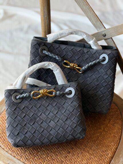Bottega Veneta Andiamo Intrecciato Suede Tote Bags