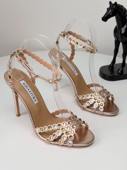 Aquazzura Tequila Crystal-Embellished Sandals