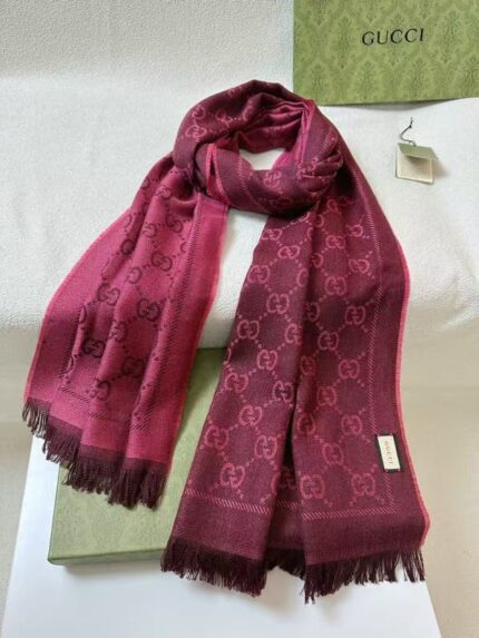 Gucci GG Jacquard Wool-Silk Scarfs