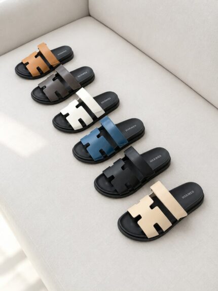 Hermes Chypre Leather Sandal - H Cut Iconic Comfort Slides