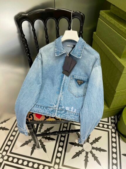 Prada Denim Cropped Trucker Jacket